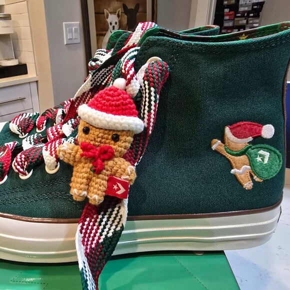 Converse W Chuck 70 High 'X-Mas Gingerbread & Knit Sock Sneakers A12455C MENS 10 - Picture 1 of 16